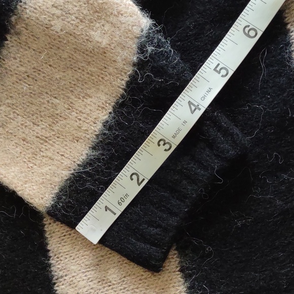 All Saints Size XS Wool Alpaca Blend Stripe V-Neck Long Sleeve Sweater - Picture 4 of 13